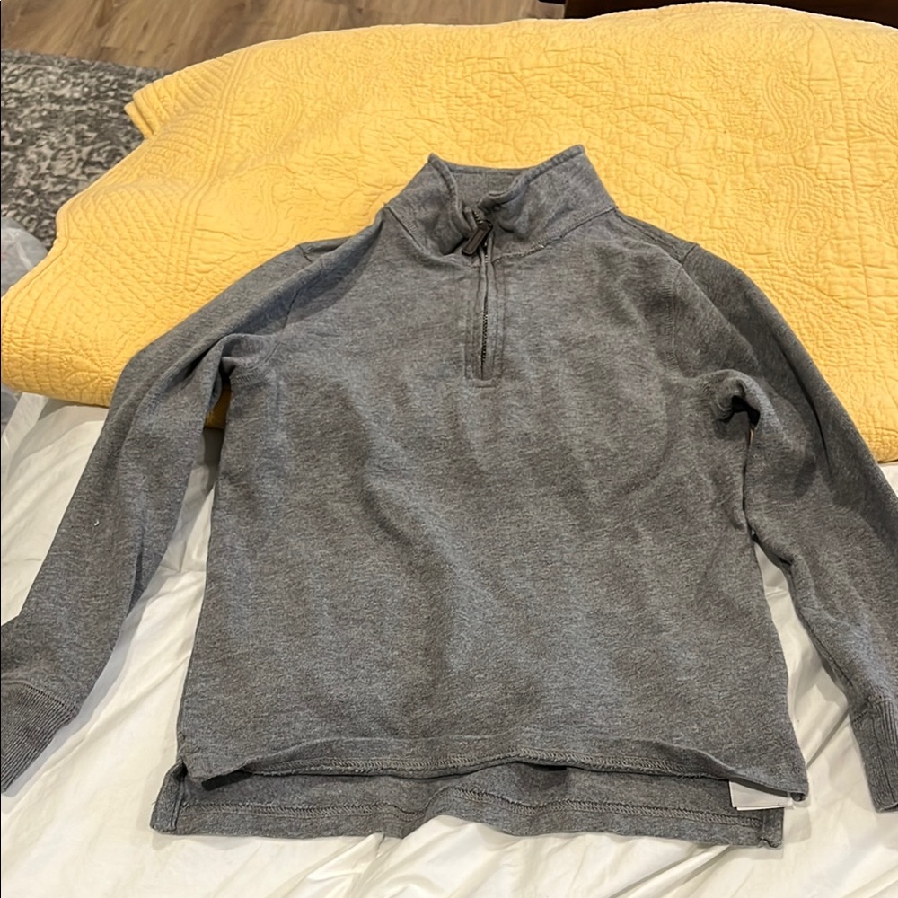 Crewcuts Gray Zip Up Sweater with Stand Collar